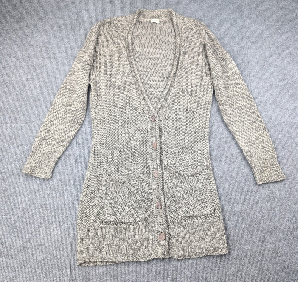 Poetry Cardigan Women 8 Baby Alpaca Linen Natural Fiber Duster Open Knit Minimal